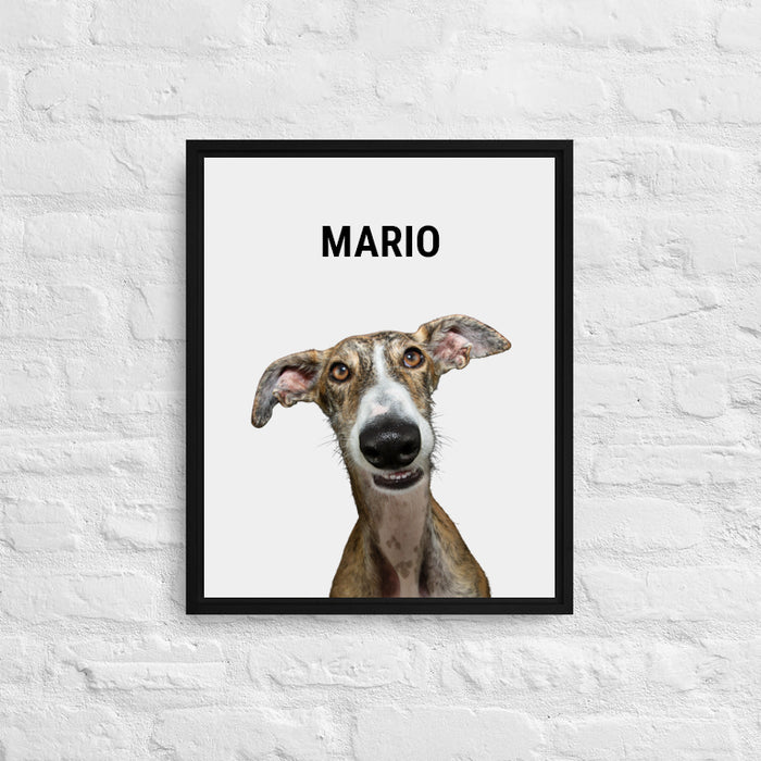 Personalized Greyhound Framed Canvas Print